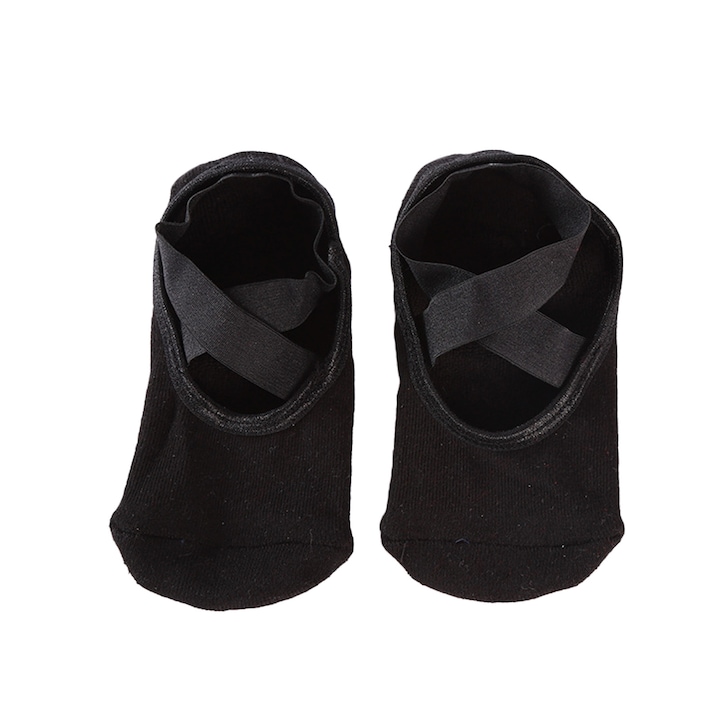 Csúszásgátló fitnesz zokni, 2 pár, RDWESZOD, fekete, jóga és pilates