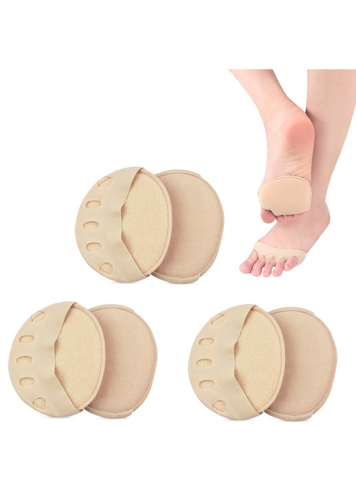 Дамски чорапи, RDWESZOD, комплект 3 чифта, бежови, за токчета и сандали, удобни и дишащи