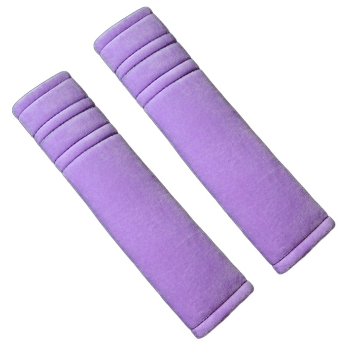 2 db-os RDWESZOD autós biztonsági öv párnahuzat készlet, puha, lila, 25.5x17.5cm