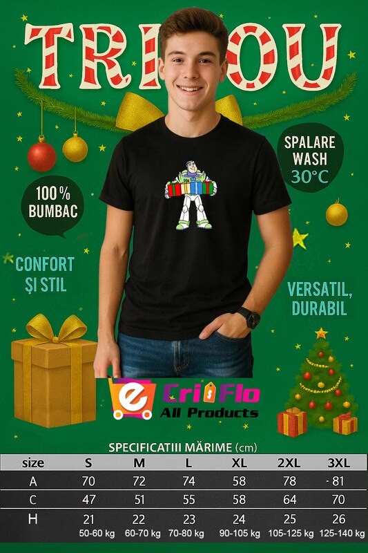 Tricou Toy Story Buzz Lightyear Cu Cadouri Colorate, Barbat