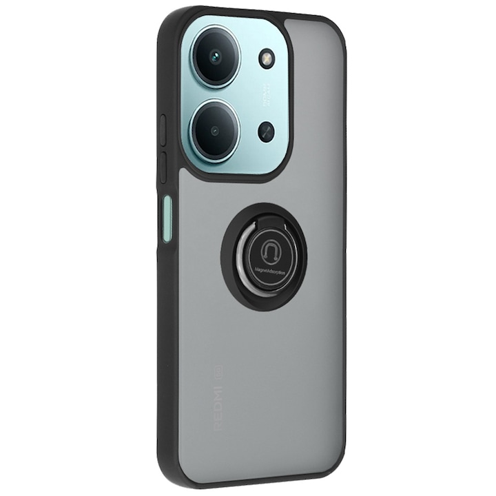 Husa pentru Xiaomi Redmi 15C 4G / Redmi 15C 5G / Poco C85 4G Daden® Glinth, Suport Inel, Antisoc, Calitate Premium, Fumuriu cu Margini Negre