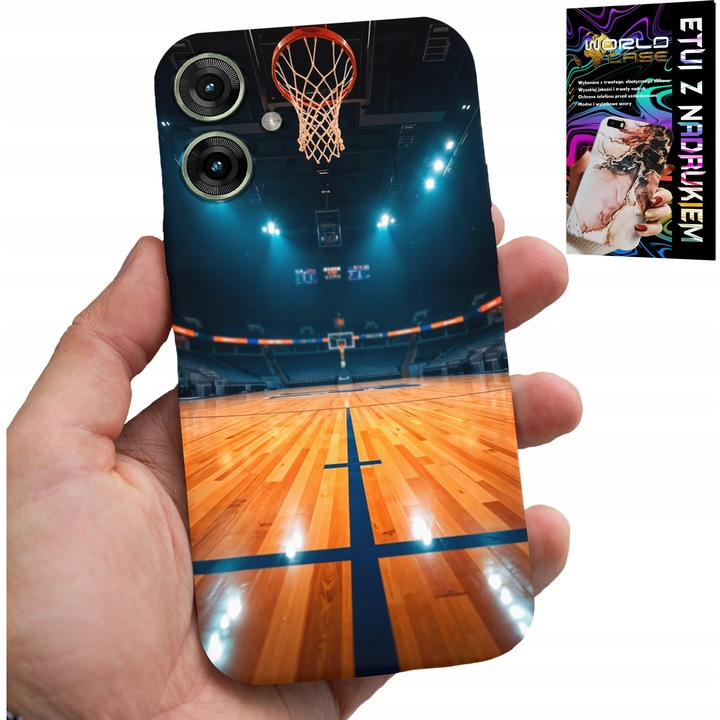 Telefontok Realme Note 60-hoz, World Case, NBA kosárlabda design, szilikon, többszínű