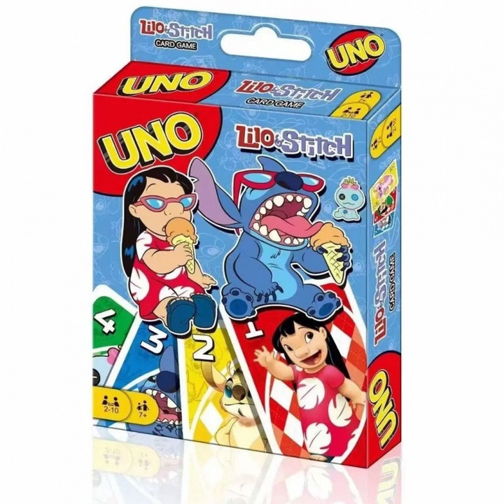 Set de carti de joc Uno, design Stitch, jocuri de societate