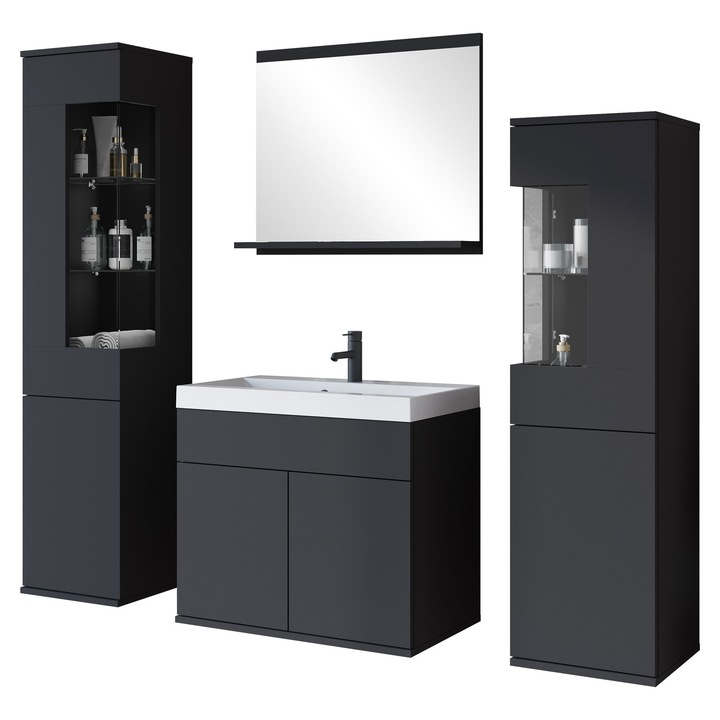 Mobilier de baie Pafgran, MIRJAN 24, negru grafit