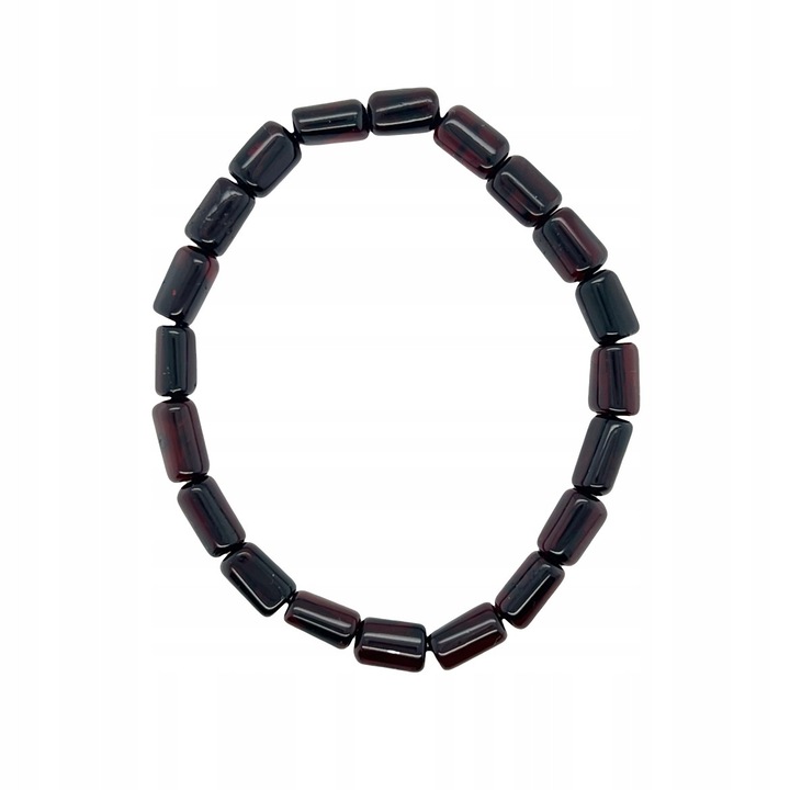 Bratara din Bursa Baltic, model cilindric, culoare visinie, dimensiune 10x9mm, circumferinta 17-18cm