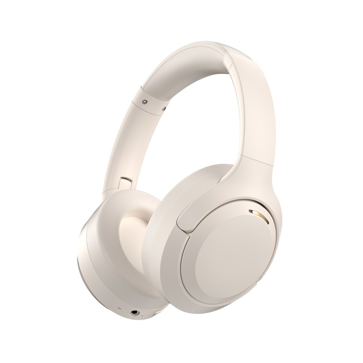 Vezeték nélküli fejhallgató, Bluetooth, zajszűrő, nagy felbontású hang, bézs