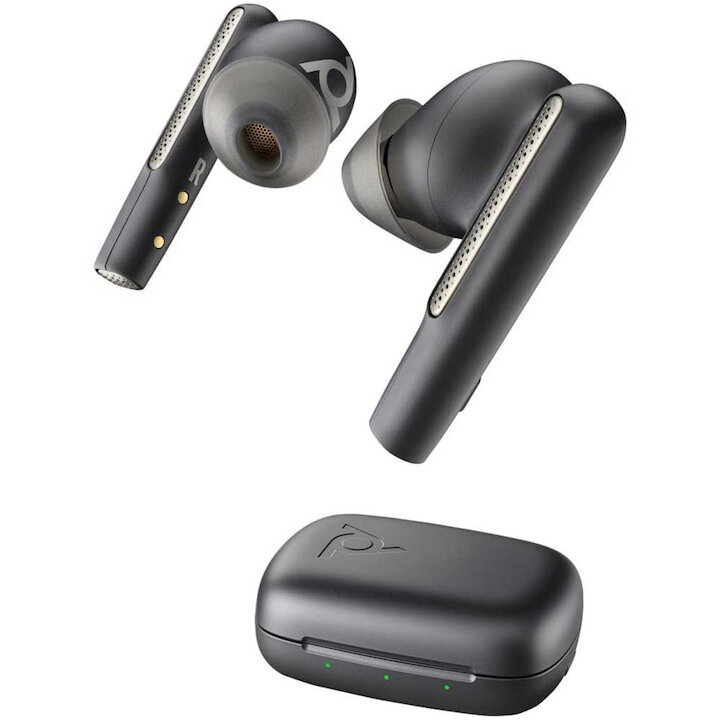 Casti HP Poly Voyager Free 60+ UC Negru Carbon+Adaptor USB-C BT700+Carcasa de incarcare cu ecran tactil