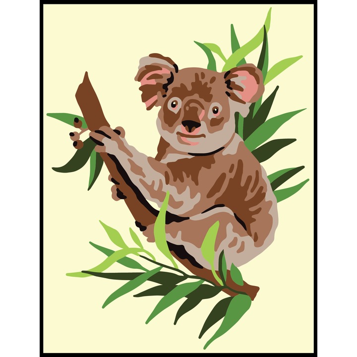 Set goblen imprimat cu imagine si set ate Collection D`Art "Koala" 14x18 cm