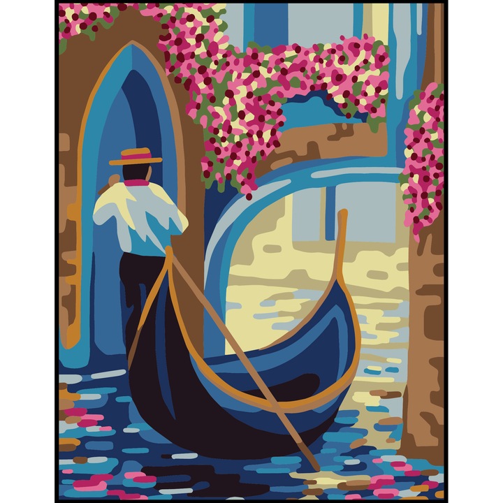 Комплект гоблен с принт и комплект конци Collection D`Art "Гондолиер" 14x18 см