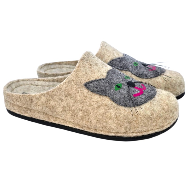 Papuci de casa Dr Feet 104 gri dama, Bej, 39