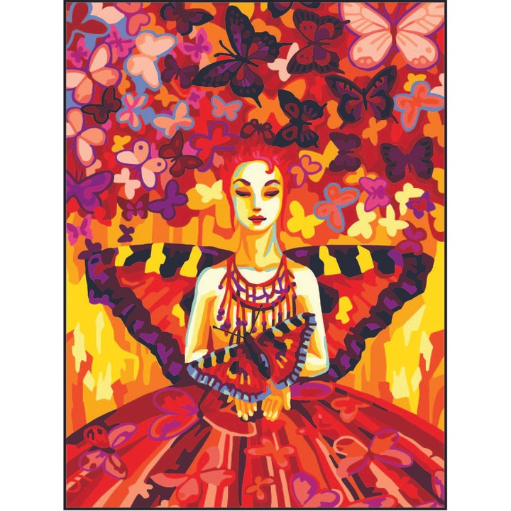 Goblen imprimat pe panza fara ate Collection D`Art "Fluturi" 30x40 cm