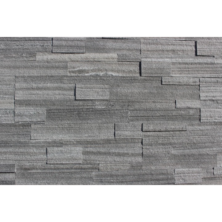 Placi decorative, ALFIstick, obloane din piatra autoadeziva 3D, gri, 0,9m