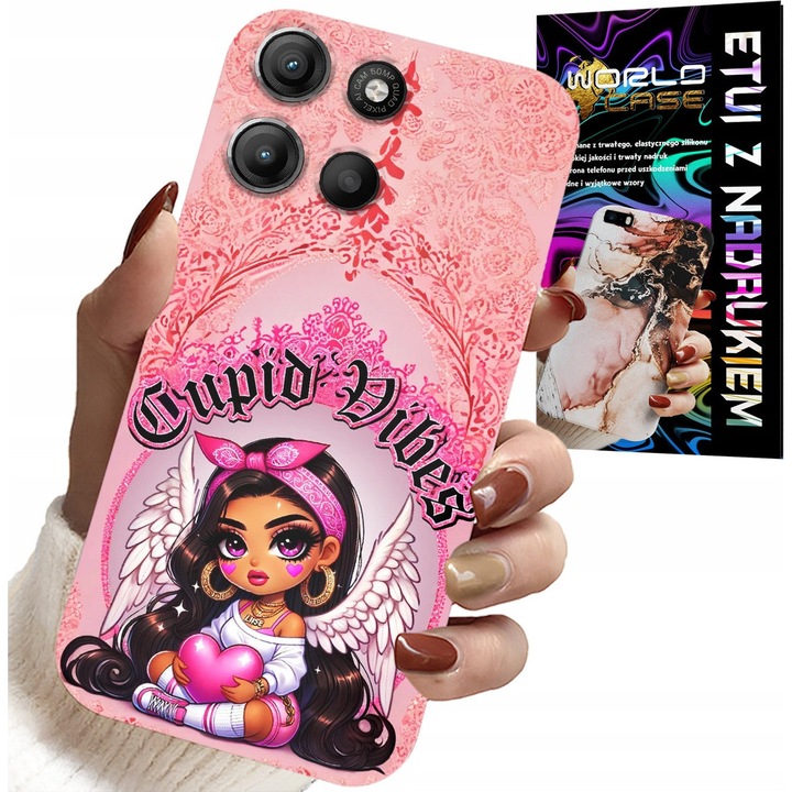 Telefontok, World Case, Motorola Moto G15, szilikon, színes nyomtatás, Cupid Vibes modell