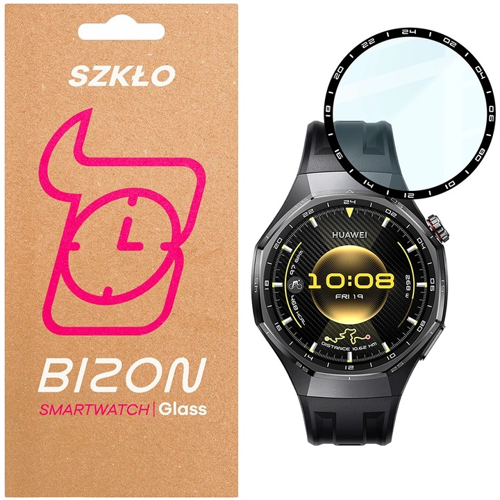 Sticlă de protecție, Bizon, Glass Watch Edge Hybrid, 46 mm, transparent, pentru Huawei Watch GT6 Pro