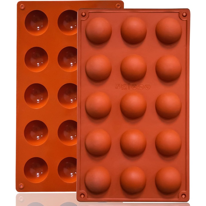 Forme prajituri Kengege set 2 bucati silicon semi-sferice, non-aderente, pentru jeleu, ciocolata si tort