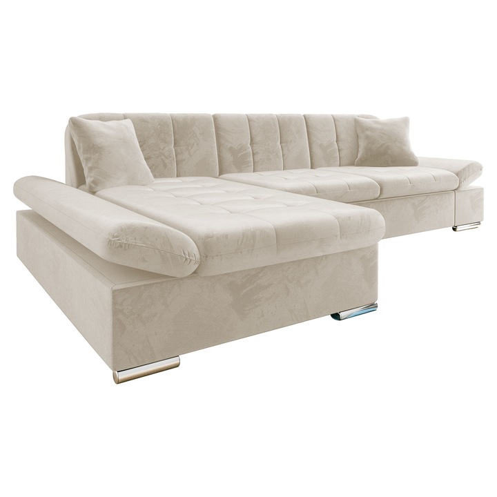 Coltar rabatabil Laviva Premium Stanga, MIRJAN 24, bej deschis, 161x278x76 cm