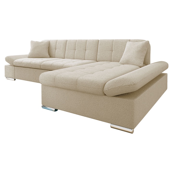 Coltar rabatabil Laviva Premium Dreapta, MIRJAN 24, cremos, 161x278x76 cm