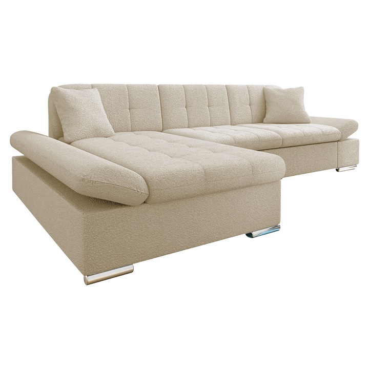 Coltar rabatabil Laviva Premium Stanga, MIRJAN 24, cremos, 161x278x76 cm