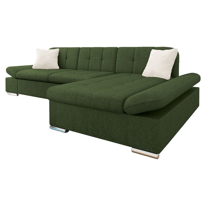 Coltar rabatabil Laviva Premium Dreapta, MIRJAN 24, muschi verde + crema, 161x278x76 cm