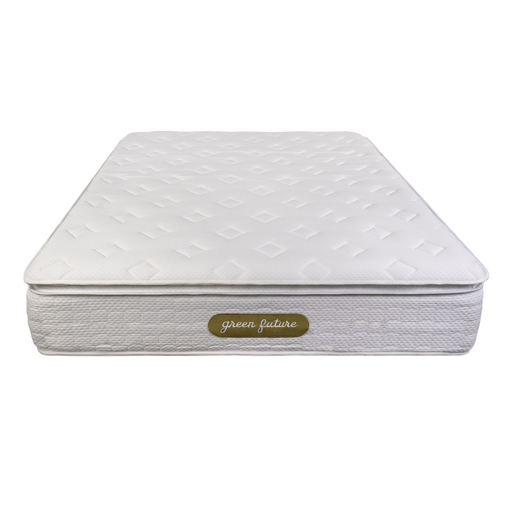 Saltea ortopedica Green Future Dakota, 120x200x34 cm, Arcuri Pocket, 5 cm spuma Memory, 7 Zone de Confort, fermitate medie