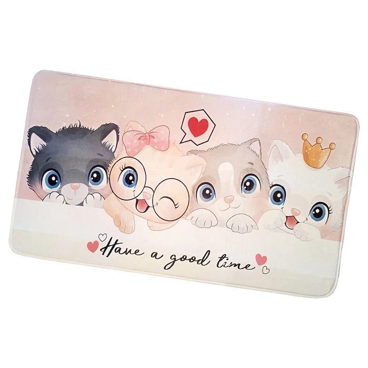 Csúszásgátló szőnyeg, Zoofari, 60x90 cm, többszínű