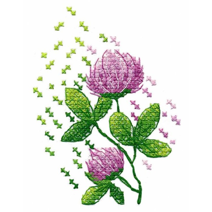 Set broderie pe panza solubila in apa Oven "Trifoi" 6.5x9.3 cm