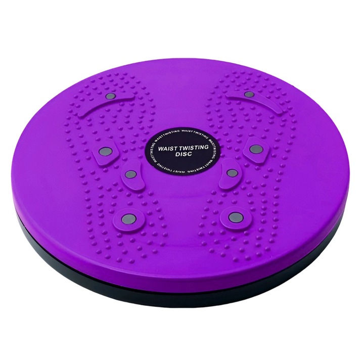 Въртящ се диск за масаж, Фитнес, 25 см, подкрепа за намаляване на мастната тъкан, подобрява кръвообращението, лилав