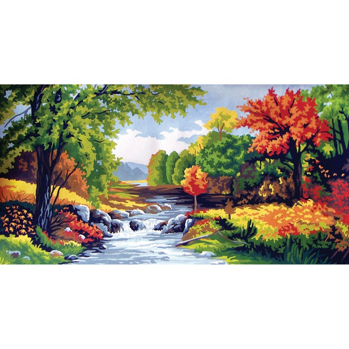 Goblen imprimat pe panza fara ate Collection D`Art "Vreme de toamna" 30x52 cm