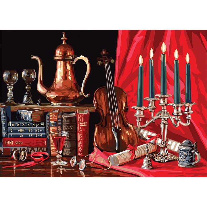 Goblen imprimat pe panza fara ate Collection D`Art "Vioara" 70x50 cm