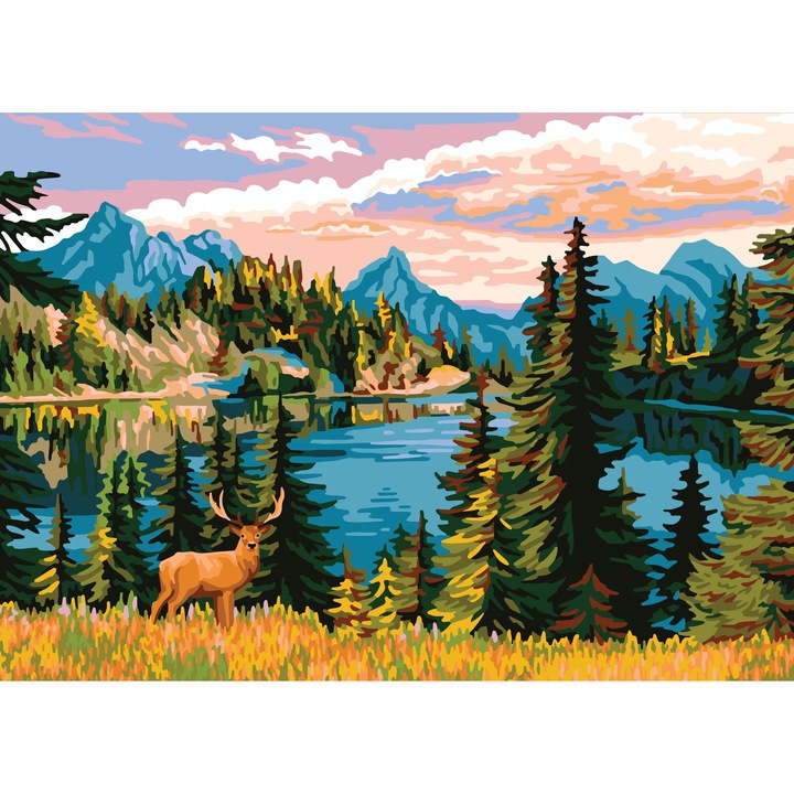 Goblen imprimat pe panza fara ate Collection D`Art "Bujori" 70x50 cm