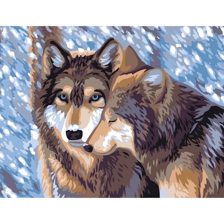 Goblen imprimat pe panza fara ate Collection D`Art "Lupi" 70x50 cm