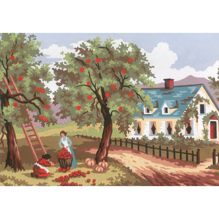 Goblen imprimat pe panza fara ate Collection D`Art "Scena de toamna" 22x30 cm