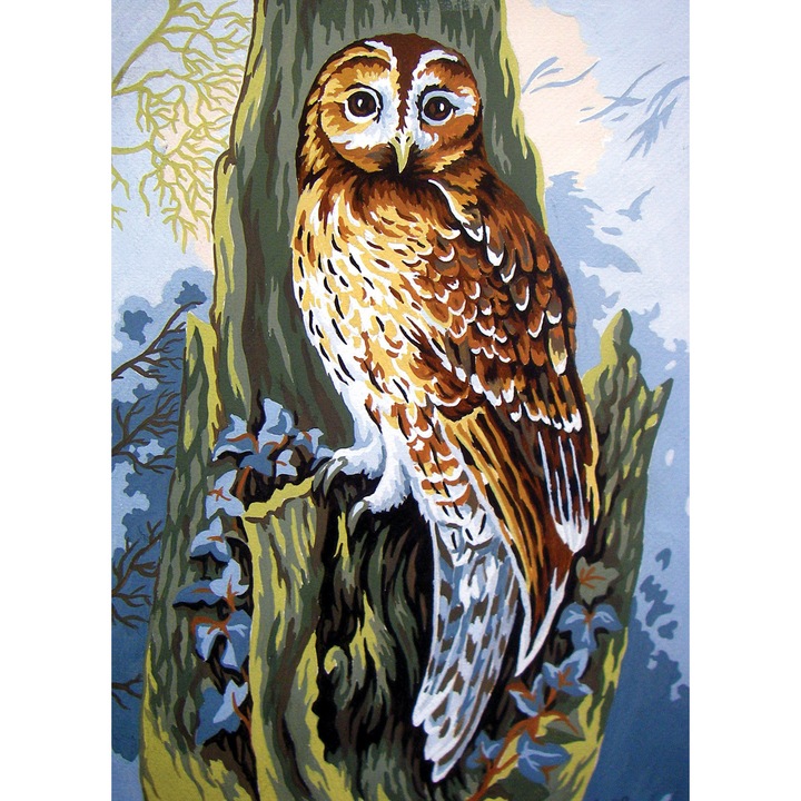 Goblen imprimat pe panza fara ate Collection D`Art "Bufnita" 22x30 cm