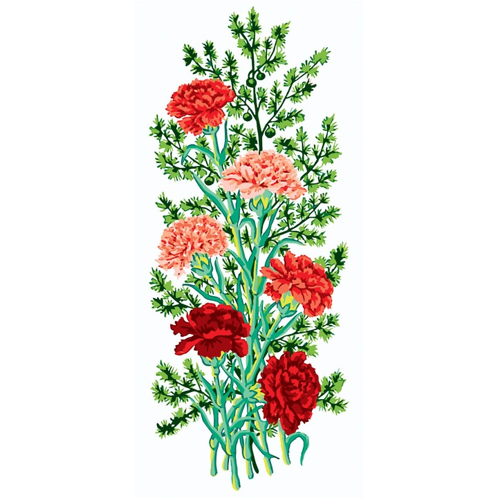 Goblen imprimat pe panza fara ate Collection D`Art "Garofite" 21x49 cm