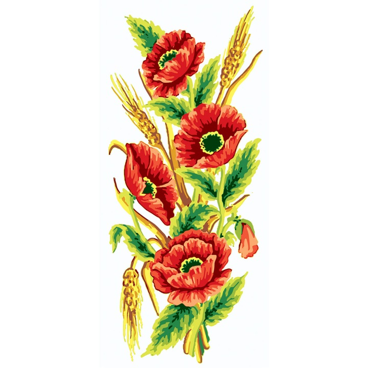 Goblen imprimat pe panza fara ate Collection D`Art "Maci si grau" 21x49 cm