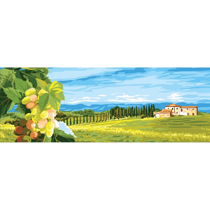 Goblen imprimat pe panza fara ate Collection D`Art "Struguri" 25x70 cm