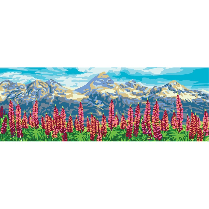 Goblen imprimat pe panza fara ate Collection D`Art "Lupini" 25x70 cm