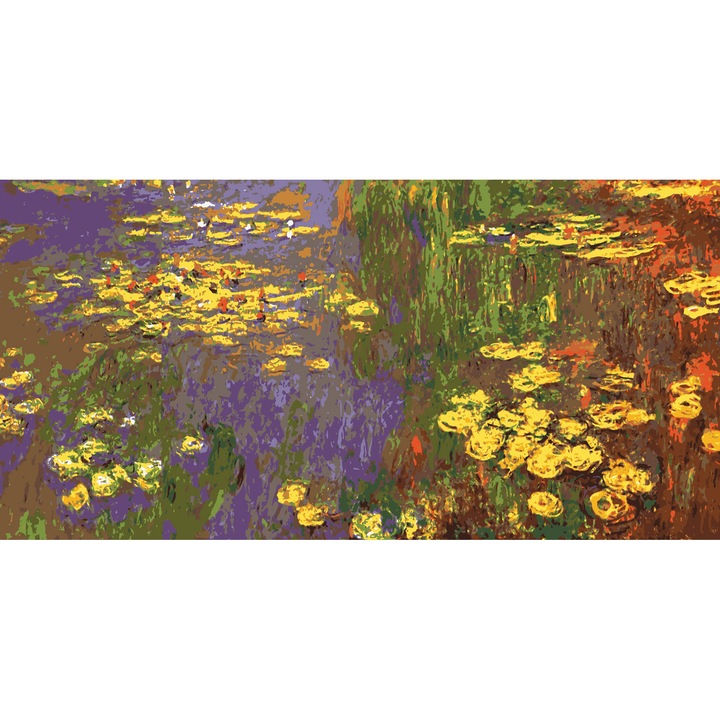 Goblen imprimat pe panza fara ate Collection D`Art "Nympheas Plante acvatice (Monet)" 50x100 cm