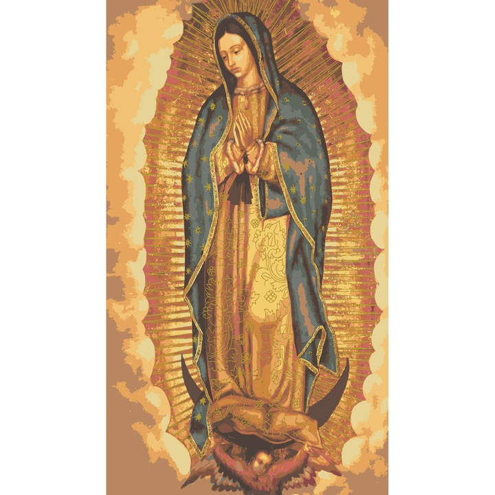 Goblen imprimat pe panza fara ate Collection D`Art "Doamna noastra din Guadelupa" 50x30 cm