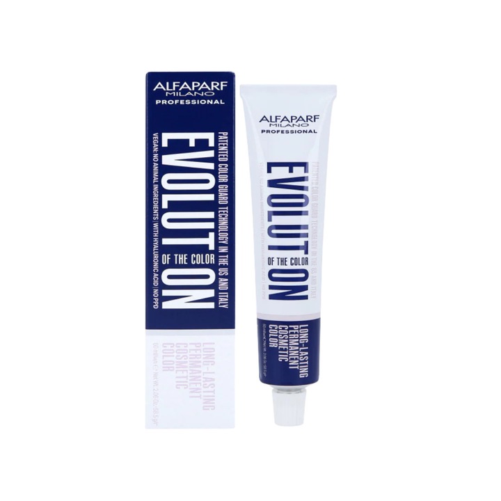 Vopsea de par, Alfaparf, 100% acoperire par alb, protectie anti-deteriorare, 8.1