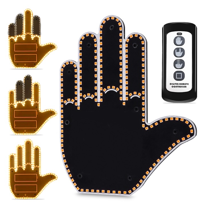 Semnalizator LED cu telecomanda pentru masina, Pixel, 3 gesturi, 15x10cm, montare simpla