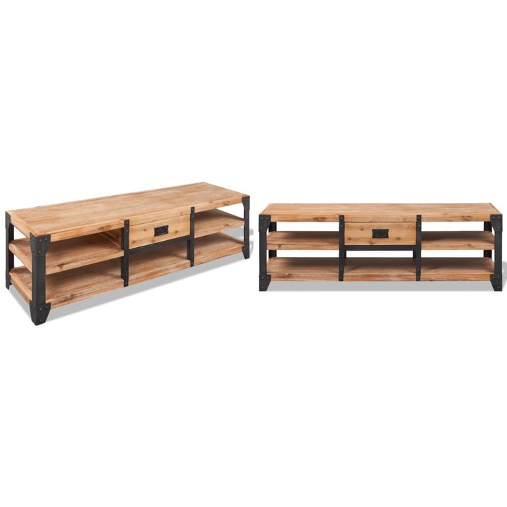 Comoda TV din lemn masiv de acacia 140 x 40 x 45 cm