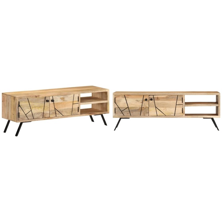 Comoda TV, 110x30x40 cm, lemn masiv de mango