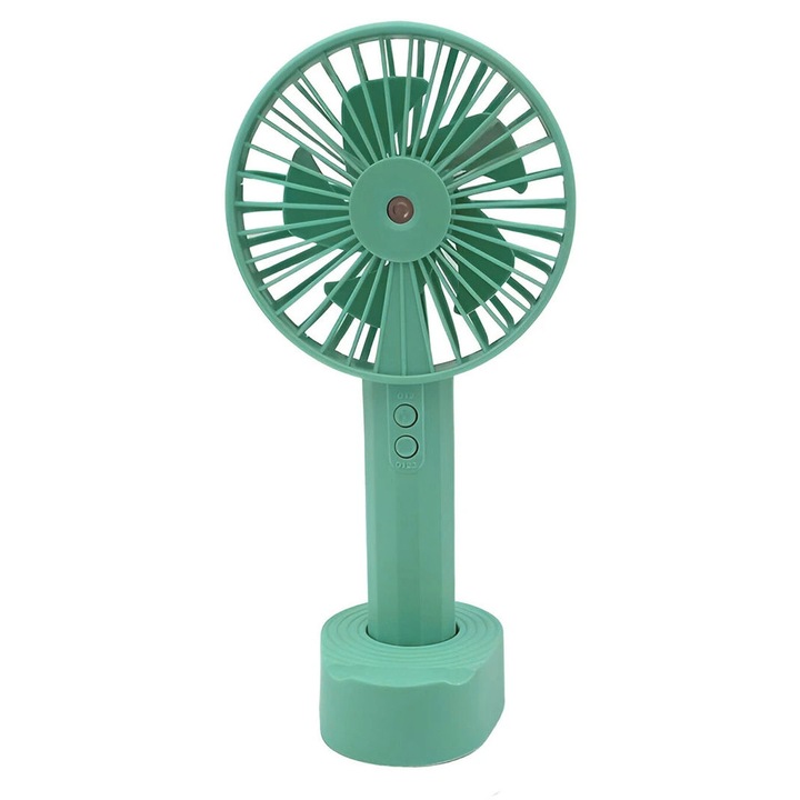 Преносим вентилатор с вода, 3 скорости, 22 см, комплект със стойка за телефон, многоцветен