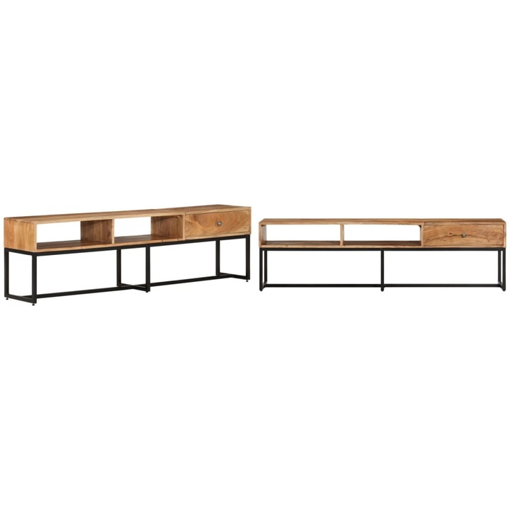 Comoda TV, 160x30x45 cm, lemn masiv de acacia