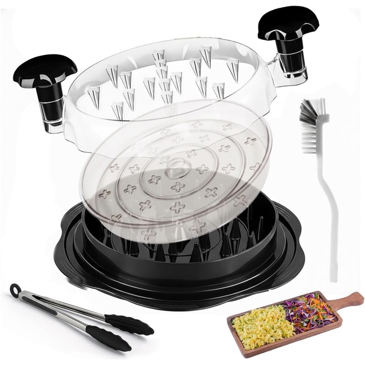 Masina de tocat manuala ALLFYL, cu maner, capac transparent, ustensile incluse