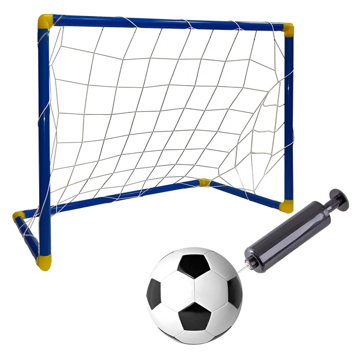 Комплект футбол за деца, Момчета, врата 60x41x30см, стабилна, с топка 10см