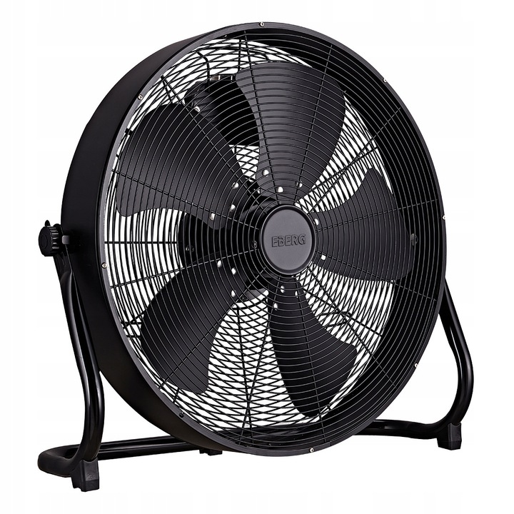 Ventilator de podea EBERG HRB 45cm, 130W, 5 palete, negru mat