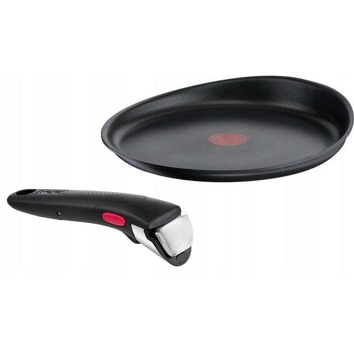 Tigaie pentru clatite Tefal Ingenio Unlimited 27cm, racleta inclusa, antiaderenta, Titanium Anti-Scratch, compatibila cu plita inductiva