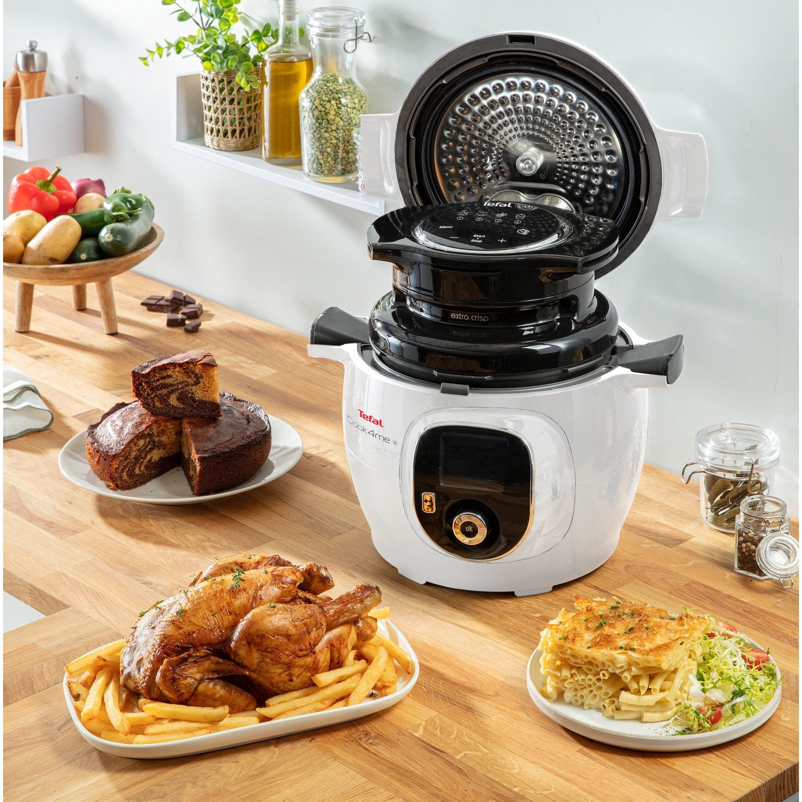 Multicooker Tefal Cook4me Touch Pro 6L, waga integrata, Wi-Fi, set